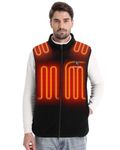 Venustas Men's Fleece Heated Vest with Battery Pack 7.4V, Lightweight Insulated Electric Vest