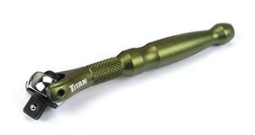 Titan 11324 1/4-Inch Drive x 4-Inch 90-Tooth Swivel Head Micro Ratchet - Green