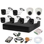 Cp Plus 8 Channal HD DVR 1080p 1Pcs,Outdoor Camera 2.4 MP 6Pcs,Indoor Camera 2.4 MP 2Pcs,Hard Disk,Full combo set