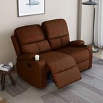 Nilkamal Matt 2 Seater Fabric Manual Recliner with Cup Holder | Cocoa | 1 Year Warranty | DIY | Brown