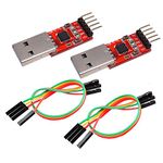 REES52 CP2102 Module USB to TTL 5PIN Serial Converter Adapter Module, UART STC Downloader for 3.3V and 5V with Jumper Wires (2pcs)