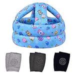 TORASO Baby Helmet & Baby Knee Pads for Crawling,Infant Helmet & Walking Baby Helmet, for Age 6-36 months, Blue Candy(B).CA