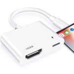 VoocMe Lightening to HDMI, Lightening Adapter Cable, 1080P Lightening Digital AV Adapter, Sync Screen HDMI Connector with Charging Port Compatible with iPhone/iPad Models, Support iOS Devices, No APP.