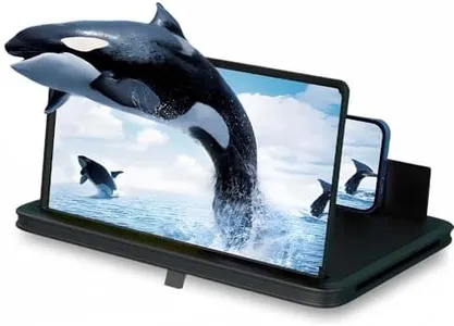 Big Screen Phone Magnifier, 2026 Upgraded HD Screen Expander, Foldable Phone Stand with Movie Screen Amplifier for Travel, Portable 3D Magnifying (Black, 14 in)