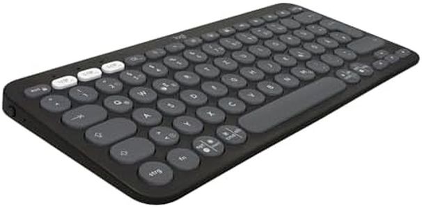 Logitech Pebble Keys 2 K380s, kabellose Multi-Device Bluetooth-Tastatur mit anpassbaren Sondertasten, schlank, mobil, Easy-Switch - Windows, macOS, iPadOS, Android, ChromeOS, Deutsches QWERTZ-Graphit