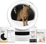 Litter-Robot 4 Supply Bundle by Whisker, White - Automatic, Self-Cleaning Cat Litter Box, WiFi Enabled, Includes Litter-Robot 4, 3 OdorTrap Refills, 10 Liners, 30 Cleaner Wipes, & 2 Carbon Filters