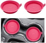 Ohleats 2 PCS Car Cup Coaster, 2.75 Inch Silicone Non-Slip Auto Cup Holder Insert Coasters, Universal Recessed Drink Cup Mat for Most Vehicles, Interior Decor Car Accessories (Dusty Rose)