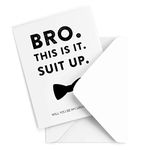 Groomsmen Proposal Cards, Set of 10 with Envelopes. 2 Best Man Proposal and 8 Groomsman Proposal, Bachelor Party Cards. Flat Non-Folding Cards.