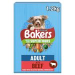 BAKERS Superfoods Adult Dry Dog Food Beef with Vegetables 1.2kg (Pack of 5)