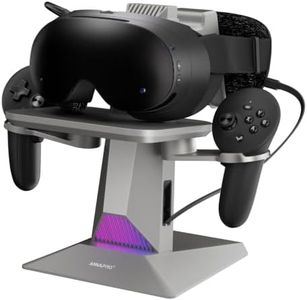 ANNAPRO CD1 Charging Dock for Meta Quest 3S/3, Steam VR/Quest 2, Retractable Charging Cable to Charge VR Headset, RGB Charging Station Accessories Compatible with Elite Strap and Controllers