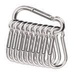 Stainless Steel Carabiner Clip,10 Pcs 3 Inch Spring Snap Hook Keychain Carabiner Clip Hoods for Camping Hiking Climbing Hammocks Camping Gym