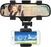 Cocoarm Car Rear View Mirror Phone Holder Suitable for Most Phones with Width 5-9cm, Adjustable Arm Clamp Car Phone Holder Rear View Mirror Mount Can Be Placed for GPS