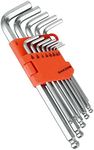 DAKCOS Hex Key Set, 13 Piece Allen Wrench Hex Key Set, Imperial Ball End Allen Key Set 0.05"-3/8", L-Key Set for Bike, Household DIY, Sliver
