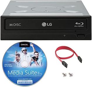 Produplicator LG WH16NS46 16X Blu-ray BDXL M-DISC DVD CD Internal Writer Drive Bundle with Free CyberLink Burning Software, SATA Cable & Mounting Screws