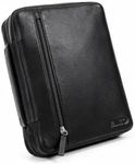 ELIZO Leather Bible Cover for Men Bible Case for Women Zippered Holder Protector Cross Church Tote Bag Carrying Organizer Sleeve Gift Onyx