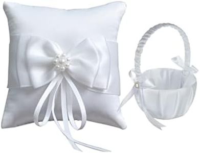 Sipiris Anillo de Boda Portador Almohada,2PCS Cojín Almohada Joyería Almohada Anillos Encaje Almohada para Anillos de Boda para Anillos de Compromiso o Anillos de Boda（Blanco）