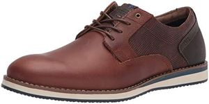 Nunn Bush Men's Circuit Plain Toe Oxford Fashion LACE UP with Comfort Gel, Brandy, 8.5 UK