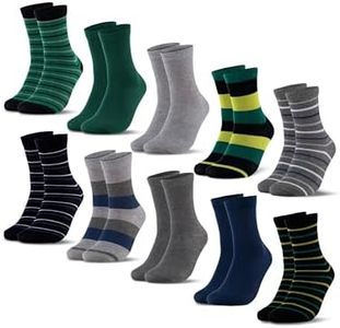 Occulto Calzini Colorati Bambino e Bambina Pacco da 10 (modello: Estilo) Blu Grigio 31-34