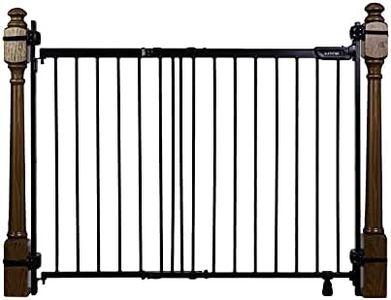 Summer Infant Metal Banister & Stair Safety Pet and Baby Gate,31'-46' Wide,32.5' Tall,Install Banister to Banister or Wall or Wall to Wall in Doorway or Stairway, Banister and Hardware Mounts-Black