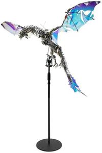 URFunModel 3D Metal Puzzle for Adults, Metal Steampunk Puzzle Bloodthirsty Aurora Dragon 3D Metal Model Building Kit with Stand, 3000+PCS 3D Jigsaw Puzzle Dragon Animal Puzzle Gift