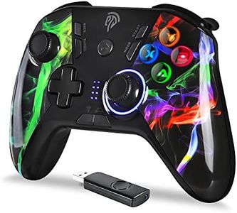 REDSTORM Mandos Inalámbricos, 2.4G Mandos PS3 Batería, Gamepad con 5 Velocidades para Adjustar LED, Vibración Dual, Turbo y 4 Botones Programables para PS3/ Andriod Móvil/PC/Tablet/TV/TV Box