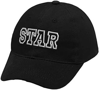ZLYC Kids Boys Girls Baseball Hat Cotton Embroidered Adjustable Cute Baseball Cap (Star Black)
