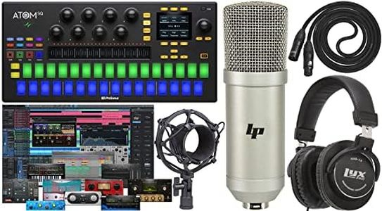 PreSonus ATOM SQ Hybrid Keyboard/Pad Production/MIDI and Performance Controller with Studio One Artist and Ableton Live Lite DAW Recording Software and Professional Studio Microphone Kit