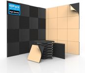 SD SODOCT 48 Pack Acoustic Foam Panels with Self Adhesive 12" X 12" X 1" Sound Proof Foam Panels for walls High Density Wedge Soundproof Wall Panels for Studio Office Gaming Room