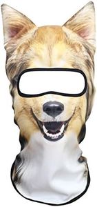 WTACTFUL 3D Animal Ears Balaclava Windproof Face Mask Cover Protection for Music Festivals Raves Halloween Party Riding Skiing Snowboarding Snowmobile Scottish Shepherd Collie MEB-28