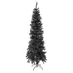 The Christmas Workshop 70630 6ft Slimline Black Artificial Indoor Decoration | Includes Metal Christmas Tree Stand | 560 Tips