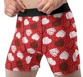 Mens Lipstick Kisses All Over Boxer Briefs Valentines Day Underwear, Heart Cakes, M