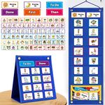 Torlam Visual Schedule for Kids Chore Chart, Morning Bedtime Routine Chart for Toddlers, Responsibility Daily Schedule Board Communication Cards Autism Learning Materials for Home School, 86 Cards