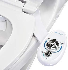 Brondell Bidet Left Hand Bidet Attachment SouthSpa Dual Nozzle - Control Panel on Left Side | Dual Nozzles for Front and Rear wash | Dual Positionable Nozzles | Easy Installation | LH-12