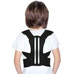 Back Posture Corrector for Kids and Teens, Adjustable Upper Back Brace Clavicle Support Brace with Soft Shoulder Pads and Elastic Belts for Thoracic Kyphosis Improve Slouching and Humpback M