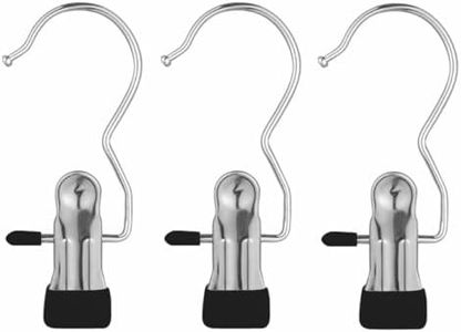 20 Pack Hanging Clip, Stainless Steel Boot Hanger for Closet Organizer, Clothes Pins Laundry Clip for Hanging Jeans, Pants, Towel, Hat, Wigs, Sock, Blanket, Rugs