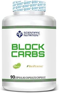 Scientiffic Nutrition - Block Carbs, Ayuda a la Pérdida de Peso y a la Mejora Física, con Bioperine y Fabenol, Potente Bloqueador de Hidratos de Carbono - 90 Cápsulas