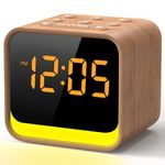 Reacher FM Radio Alarm Clock with White Noise Machine, Digital Dimmable Display, 9 Alarm Tones, 7 Colors Nightlight, Soothing Sounds, Sleep Timer, Snooze, Mains Powered for Bedside