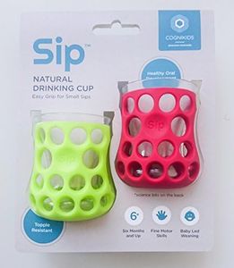 Cognikids Sip Natural Drinking Cup - Easy Grip for Small sips - Apple/Rose