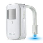 VINTAR Rechargeable 16 Color Motion Sensor LED Toilet Night Light, 5 Stage Dimmer, IP67 Waterproof, Light Detection, Birthday Gift Idea for Dad, Mom, Him, Her, Men, Women and Kids, Cool Gadget