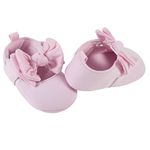 Gerber Unisex-Child Baby Crib Shoes Newborn Infant Girls Bow Mary Jane 0-9 Month, Pink Bow, 6-9 Months Infant