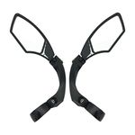 Hafny Handlebar Bike Mirror – HD Glass, Wide Angle, Adjustable 360° Rear View – Shatterproof, Anti-Glare, Premium, MTB, E-Bike, and Commuter Cycling Safety, HF-MR095 (1 Pair (silver))