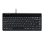 Perixx PERIBOARD-409H Wired USB Mini Keyboard with 2 USB Hubs, Black, UK QWERTY