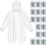 MZYIWUU 16 Pack Disposable Rain Ponchos for Adults, Ponchos Family Pack with Hood, Portable Rain Poncho for Women and Men,Clear Travel Rain Poncho for Outdoor, Daily Use