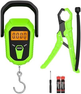 ORIA Digital Fish Scale with Lip Gripper, 110lb/50kg Waterproof Fish Scale with 38'' Built-in Tape Measure, LCD Backlit, Portable Hanging Luggage Scale with 3 Units, Batteries, for Home, Outdoor