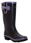 A&H Footwear New Womens Ladies Extra Wide Calf Snow Rain Mud Festival Waterproof Wellington Boots Wellies Sizes UK 4-8 (UK 6, Navy/Lilac Spots)