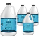 12% Hydrogen Peroxide Solution - 4 Gallons (Just Food-Grade H2O2 & Water!) - Ecofriendly Natural Cleaning Solution for Kitchen, Bath, Laundry, and Home - HDPE Jug with Child-Safe Cap Made in USA