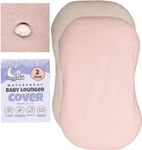 100% Waterproof Baby Lounger Cover - 2-Ply Organic Cotton Slipcovers Keep Your Lounger Clean & Your Baby Comfy - Machine Washable - (Lounger Not Included) - 2-Pack Includes Cream & Peach