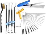 Valchoose Premium Torch Tip Cleaner, Stainless Steel Carburetor Cleaning Kit, Upgraded: Single Brush + 4 Hooks, Density Nylon for Motorcycle Jet Lawnmower Small Engine Welding Stove Airbrush Spray Gun