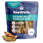 “Bizarre” Bully Sticks Bargain Bag for Dogs (5" to 7" Sticks, 8oz. Bag) Eco-Conscious, Bulk, Natural & Odorless Bullie Bones Made for K9 & Puppies - Best Long Lasting Odor Free Chew by USA Company