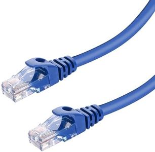 PrimeCables Cat6 Ethernet Cable 75ft Flat Internet Cable Patch Cable RJ45 Ethernet Bare Copper Network Cable 550MHz UTP - Blue